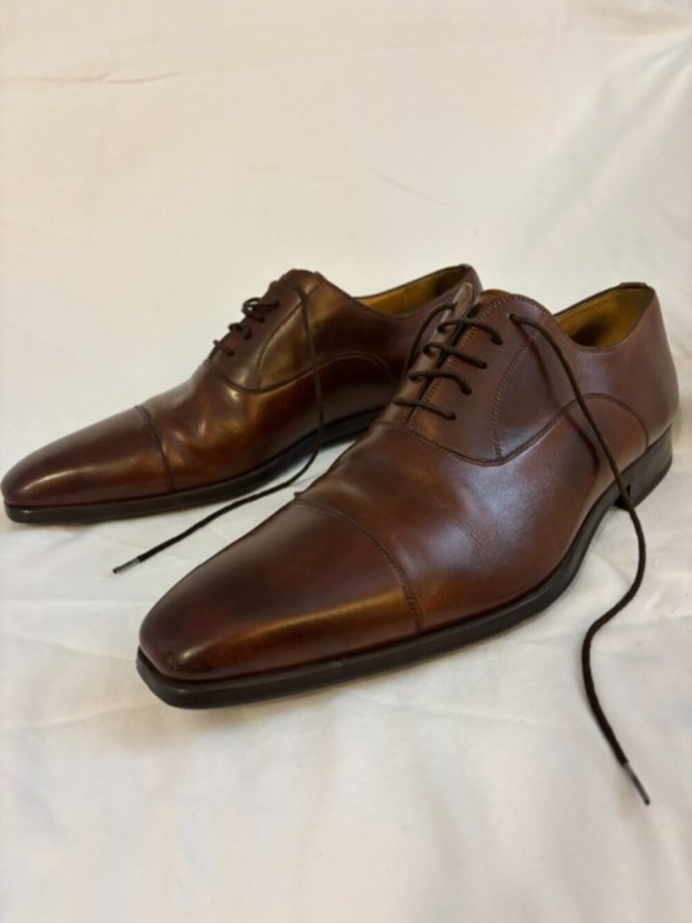 Magnanni Oxfords in Tobacco Brown Leather Men's Size 9.5M